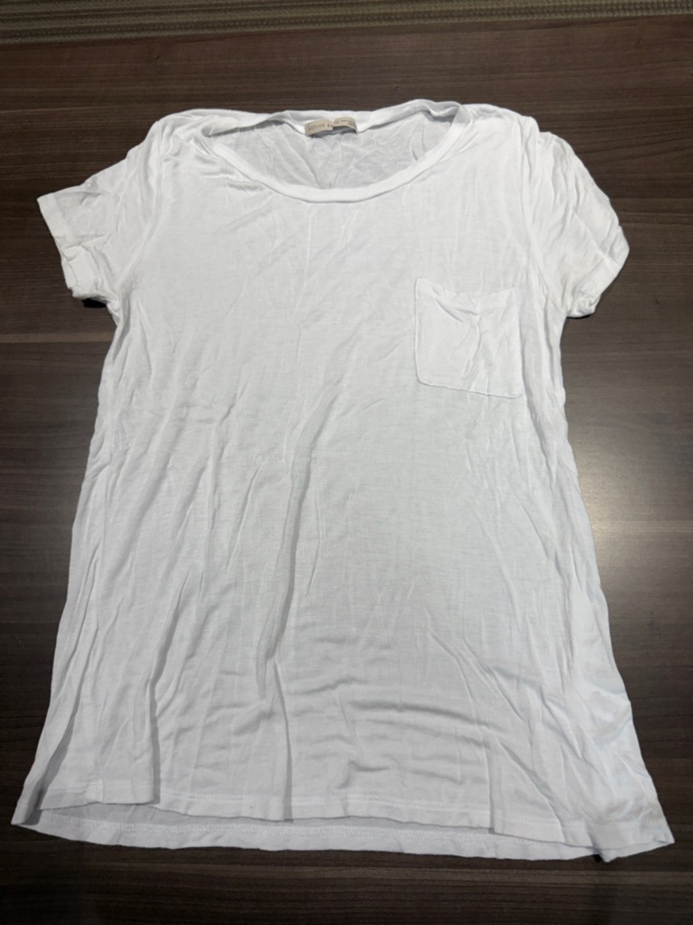 Active Basic White Short Sleeve Pocket Tee